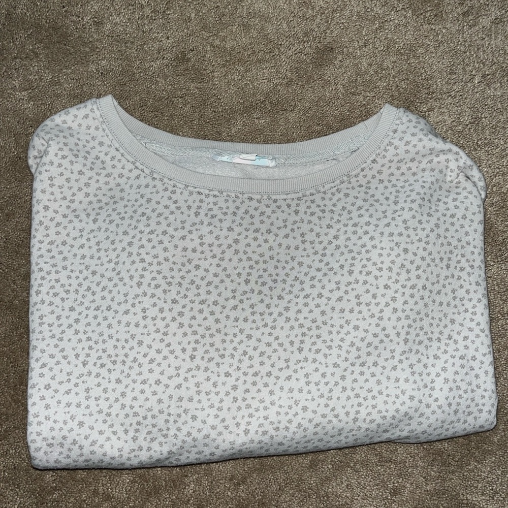 Hippie Rose Light Gray Floral Top